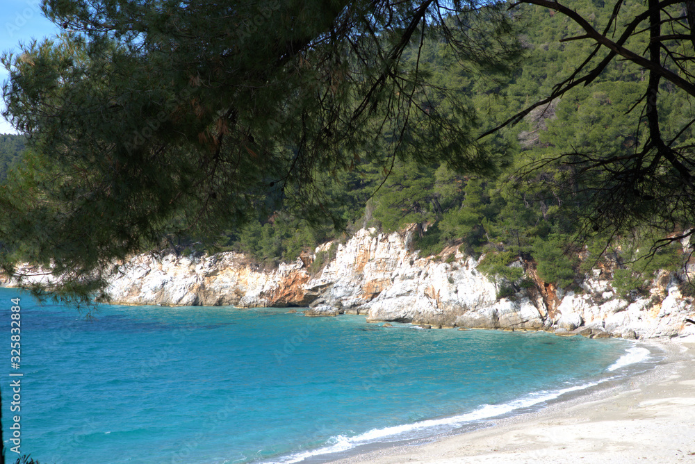 Kastani beach . Skopelos island . Sporades , Greece Beutiful beaches .