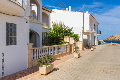 Architecture of beautiful Fornells village in the north of Menorca. Baleares, Spain