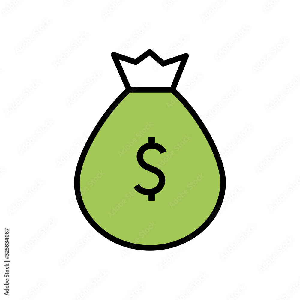 Isolated money bag line and fill style icon vector design Isolated money bag line and fill style icon vector design