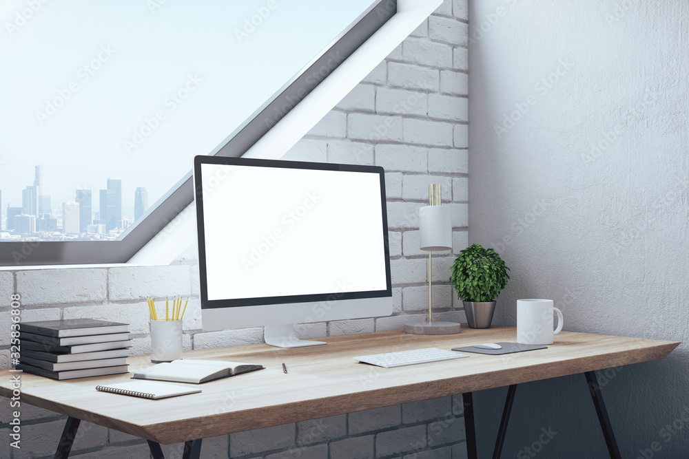 Contemporary workplace in home office Contemporary workplace in home office