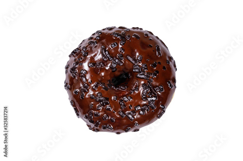 Tasty chocolate donut isolated on white background