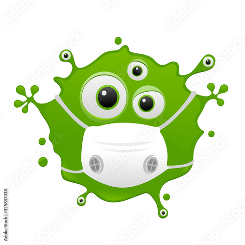 Vector corona virus with mask