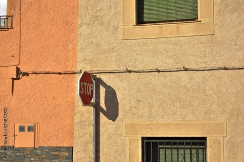 old brick wall with windows