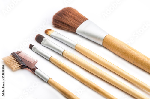 professional Plastic and wood make up brush set 