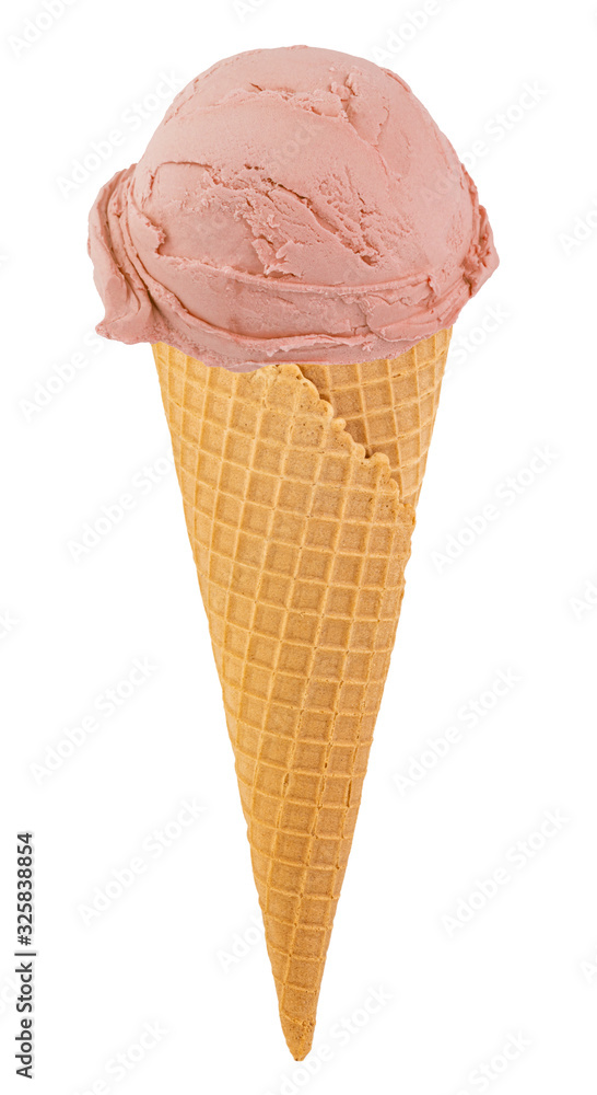 ice cream sundae in the cone on white background with clipping path ice cream sundae in the cone on white background with clipping path