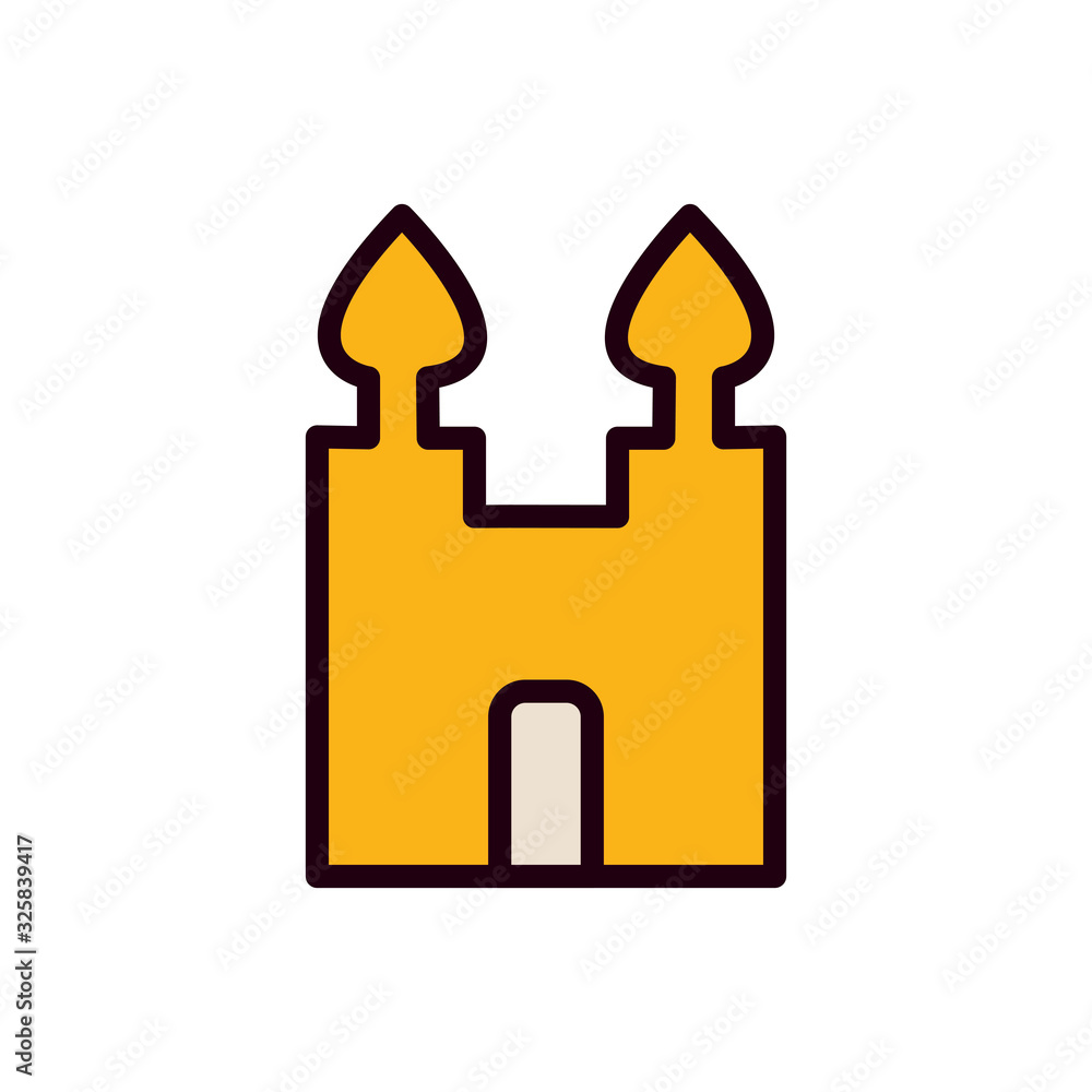 Ramadan mosque line and fill style icon vector design Ramadan mosque line and fill style icon vector design