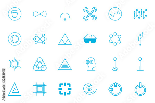 Isolated futuristic line style icon set vector design