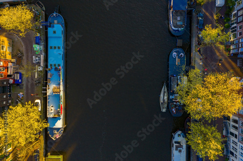 Photography Amsterdam skyline in historical area, Amsterdam, Netherlands