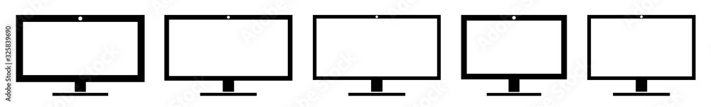 Screen Icon Black | Monitor Illustration | Computer Display Symbol | Device Logo | TV Television Sign | Isolated | Variations Screen Icon Black | Monitor Illustration | Computer Display Symbol | Device Logo | TV Television Sign | Isolated | Variations