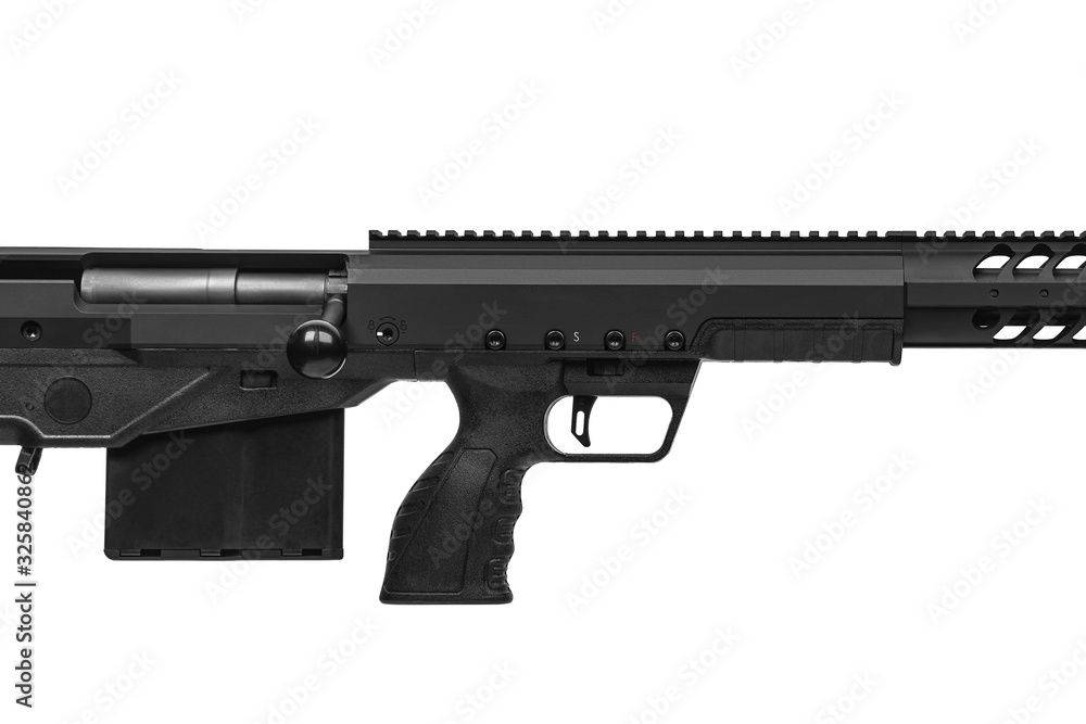 Modern bolt carbine isolated on white background. Weapons for hunting, sports and self-defense. Modern bolt carbine isolated on white background. Weapons for hunting, sports and self-defense.