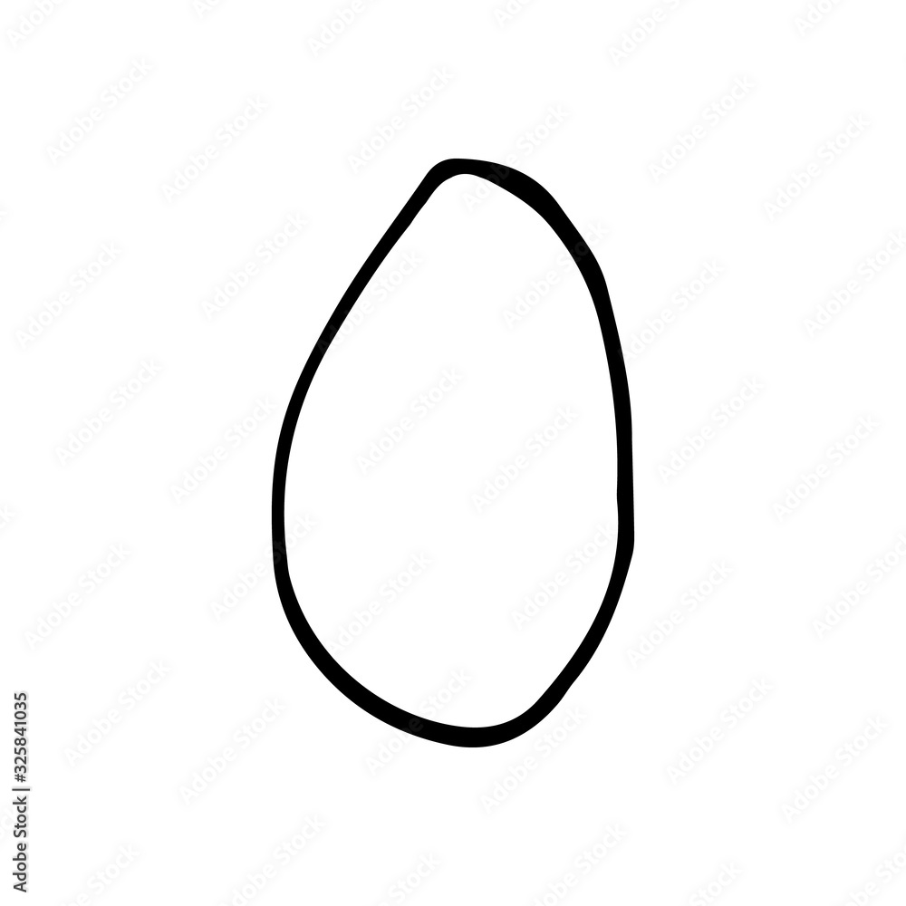 Hand drawn simple easter egg. Doodle vector illustration in cute style. Element for greeting cards, posters, stickers and seasonal design. Isolated on white background Hand drawn simple easter egg. Doodle vector illustration in cute style. Element for greeting cards, posters, stickers and seasonal design. Isolated on white background