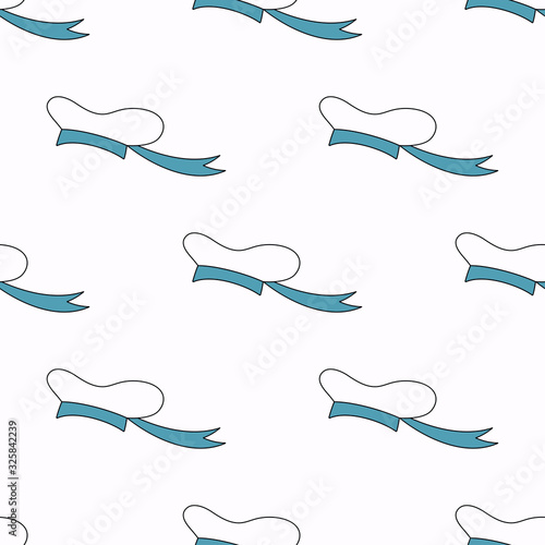 pattern with sailor cap isolated on white