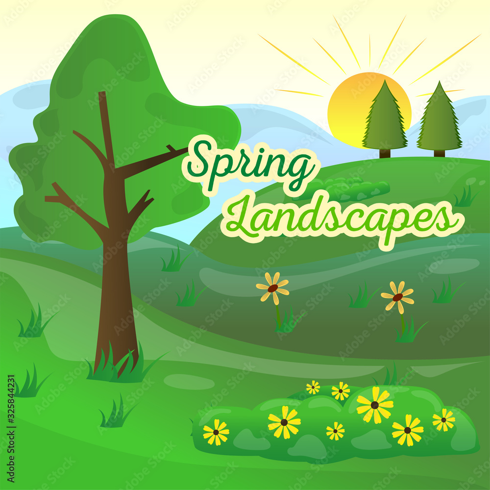 Natural spring landscape