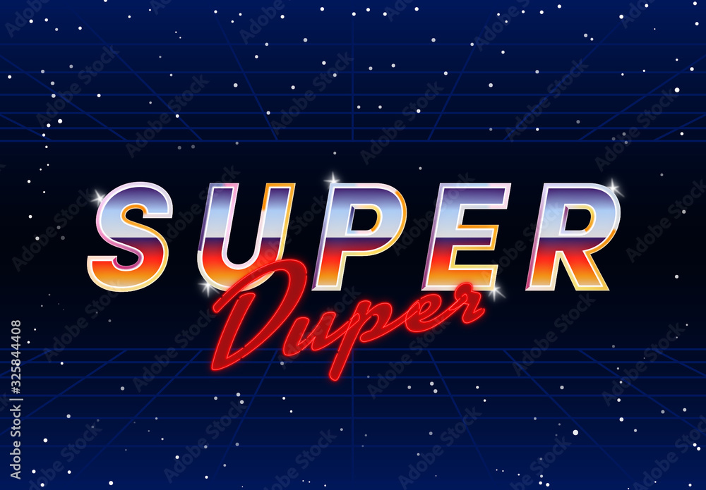 Retro Space Text Effect Stock Template | Adobe Stock