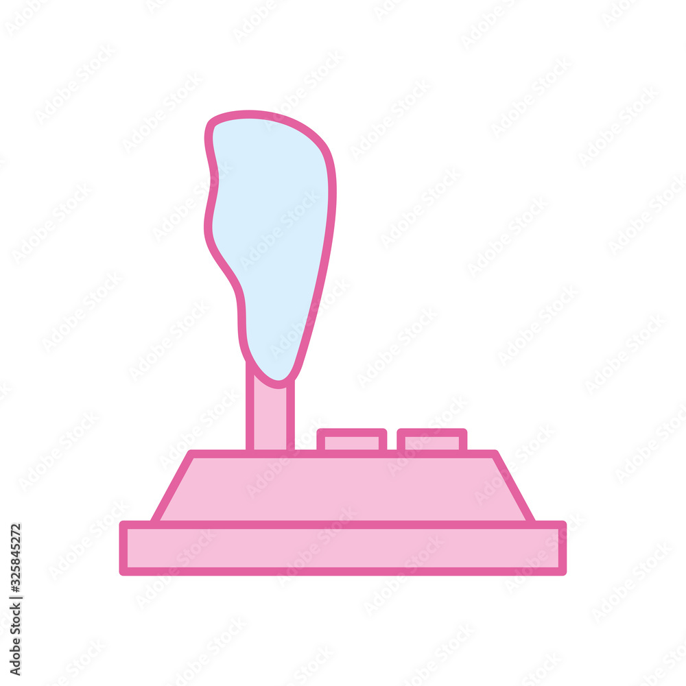 Isolated videogame joystick neon line and fill style icon vector design Isolated videogame joystick neon line and fill style icon vector design