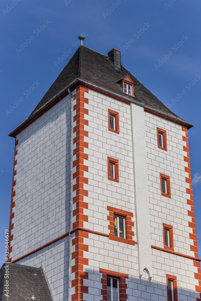 Historic Eisenturm towr in the center of Mainz, Germany