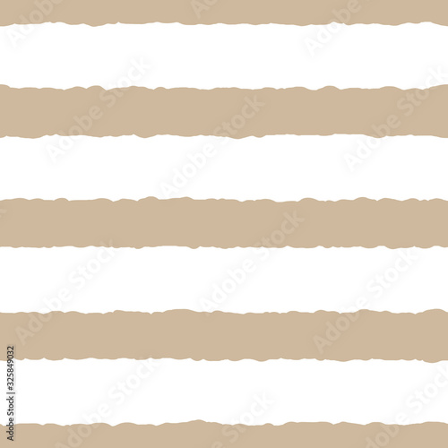 Vector seamless horizontal stripes pattern with torn paper effect. Simple design for fabric, wrapping, wallpaper, textile