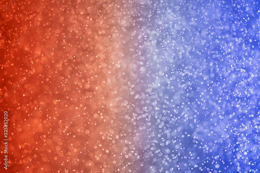 glitter bokeh of light background .Abstract blurred light.blue and red color