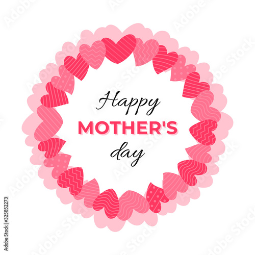 Happy Mother s Day greeting card. Vector illustration.