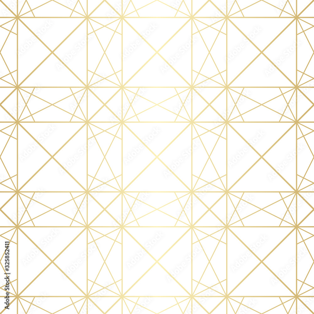 Golden lines pattern. Vector geometric seamless texture with delicate grid, thin lines, squares. Abstract white and shiny gold graphic background. Art deco style ornament. Subtle luxury repeat design Golden lines pattern. Vector geometric seamless texture with delicate grid, thin lines, squares. Abstract white and shiny gold graphic background. Art deco style ornament. Subtle luxury repeat design