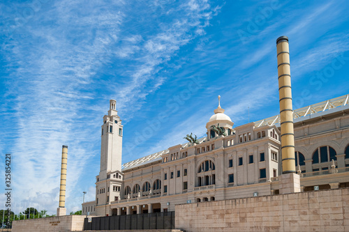 View of the modern Olympic park in Barcelona, Spain...