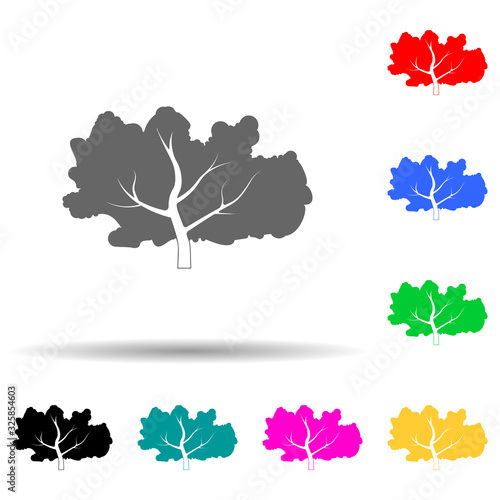 plum tree multi color style icon. Simple glyph, flat vector of plants icons for ui and ux, website or mobile application