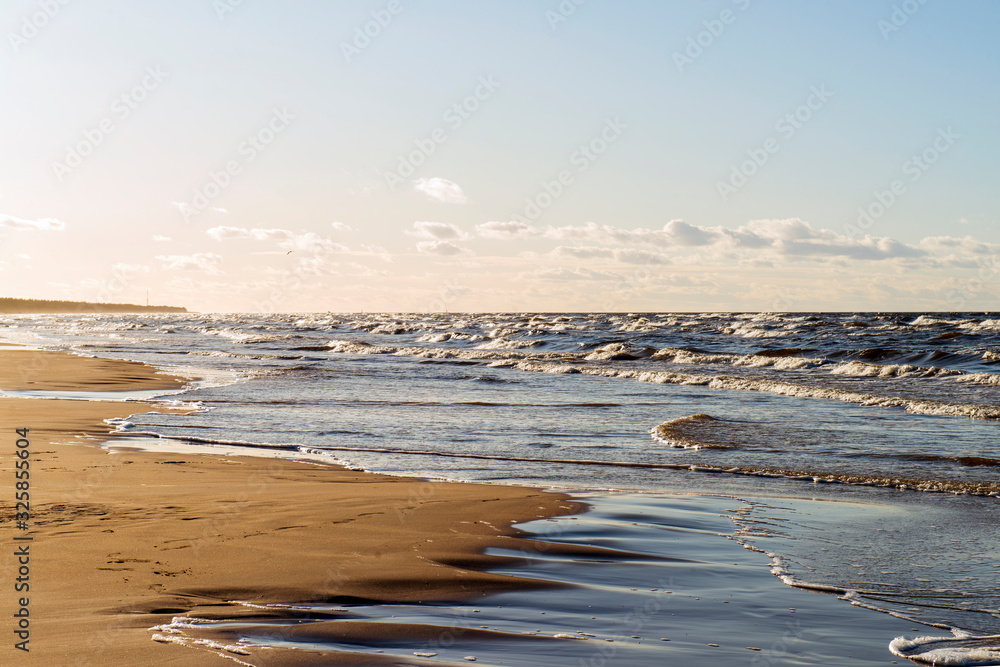 custom made wallpaper toronto digitalFoamy waves on the Baltic coast in Latvia