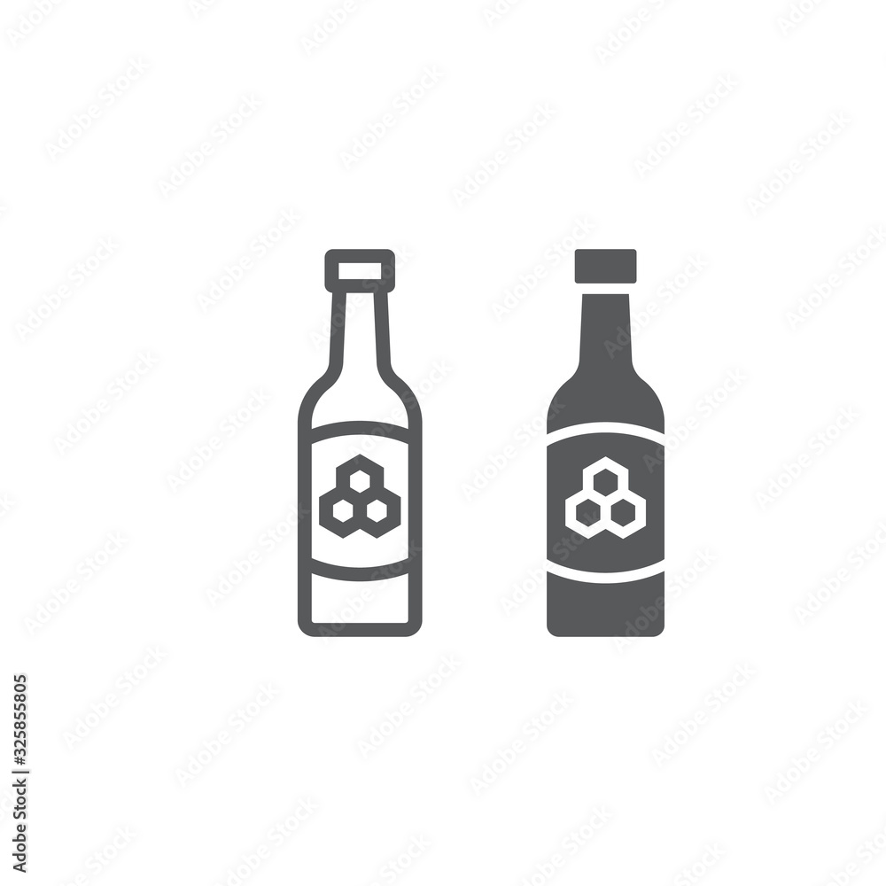 Mead line and glyph icon, st patrick s day and alcohol, honey sign, vector graphics, a linear pattern on a white background, eps 10. Mead line and glyph icon, st patrick s day and alcohol, honey sign, vector graphics, a linear pattern on a white background, eps 10.