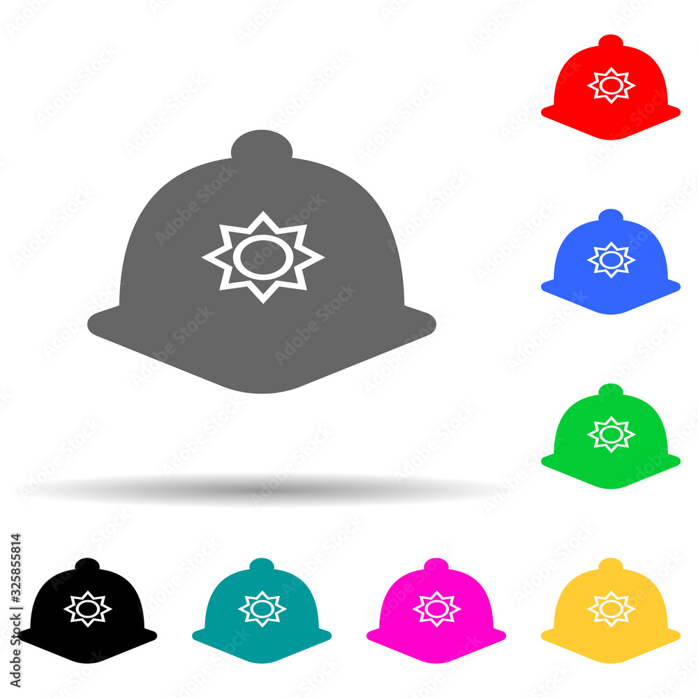 police cap multi color style icon. Simple glyph, flat vector of police icons for ui and ux, website or mobile application police cap multi color style icon. Simple glyph, flat vector of police icons for ui and ux, website or mobile application