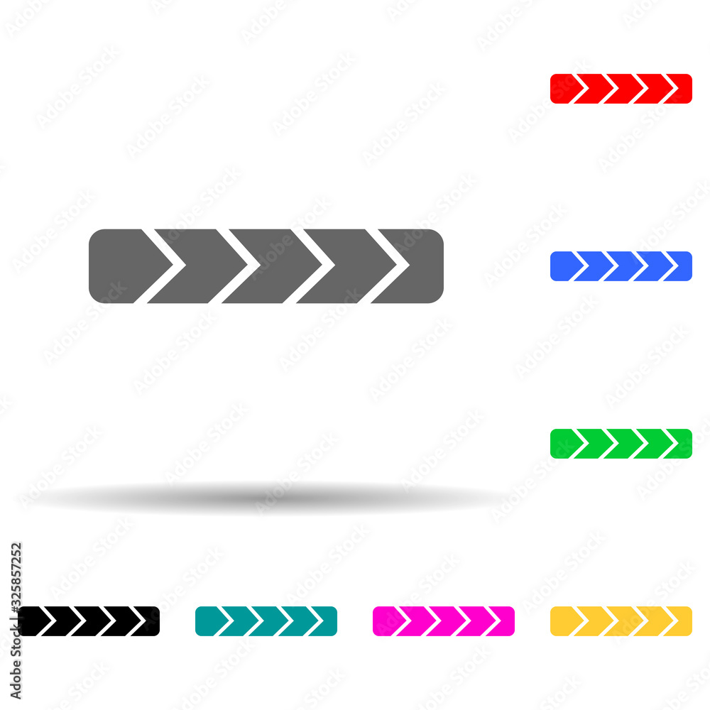 direction of the rotation multi color style icon. Simple glyph, flat vector of railway warnings icons for ui and ux, website or mobile application