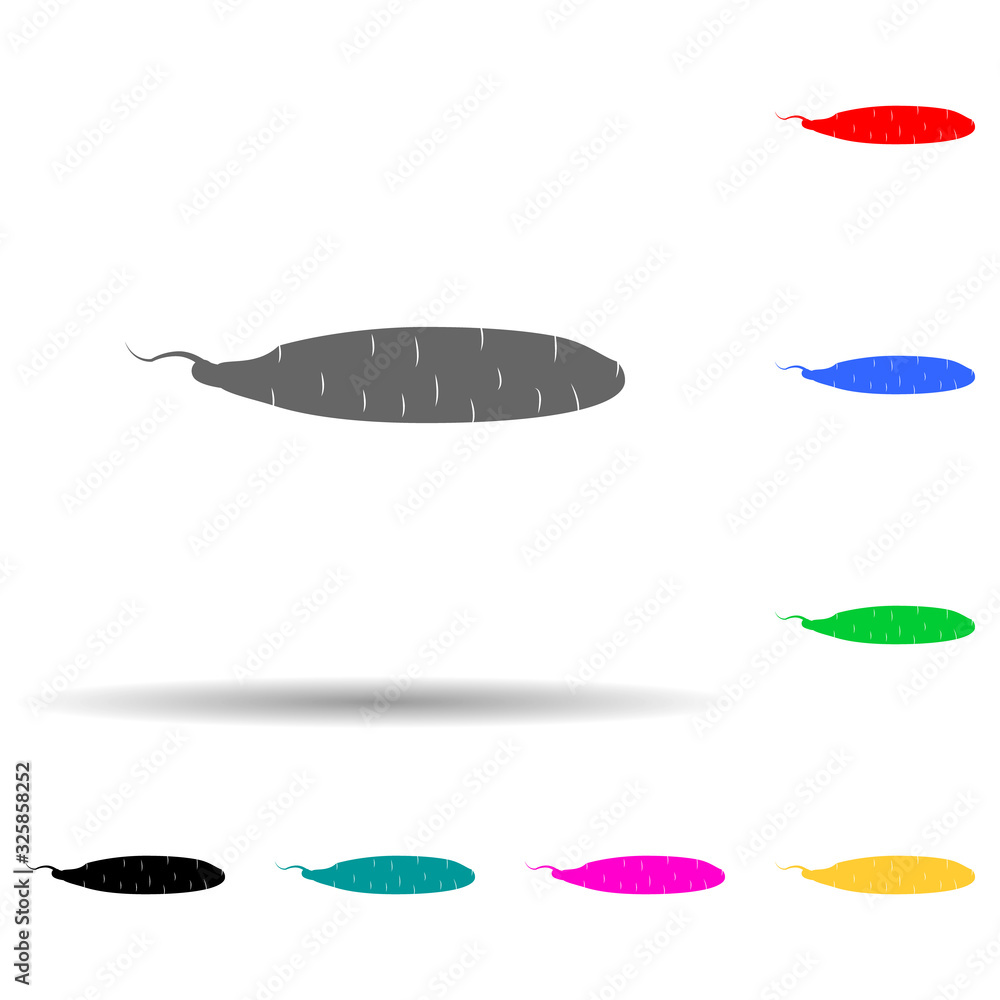fruit of sweet potato multi color style icon. Simple glyph, flat vector of roots icons for ui and ux, website or mobile application fruit of sweet potato multi color style icon. Simple glyph, flat vector of roots icons for ui and ux, website or mobile application