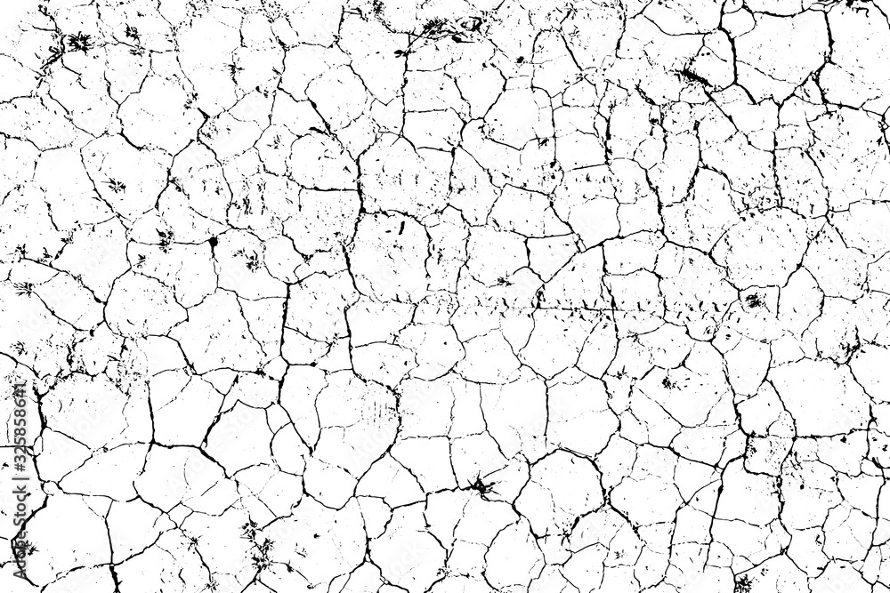 Distressed overlay texture of rough surface, dry soil, cracked ground. Grunge background. One color graphic resource. Distressed overlay texture of rough surface, dry soil, cracked ground. Grunge background. One color graphic resource.