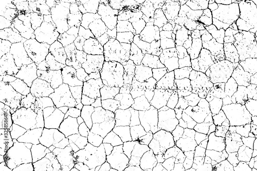 Distressed overlay texture of rough surface, dry soil, cracked ground. Grunge background. One color graphic resource.