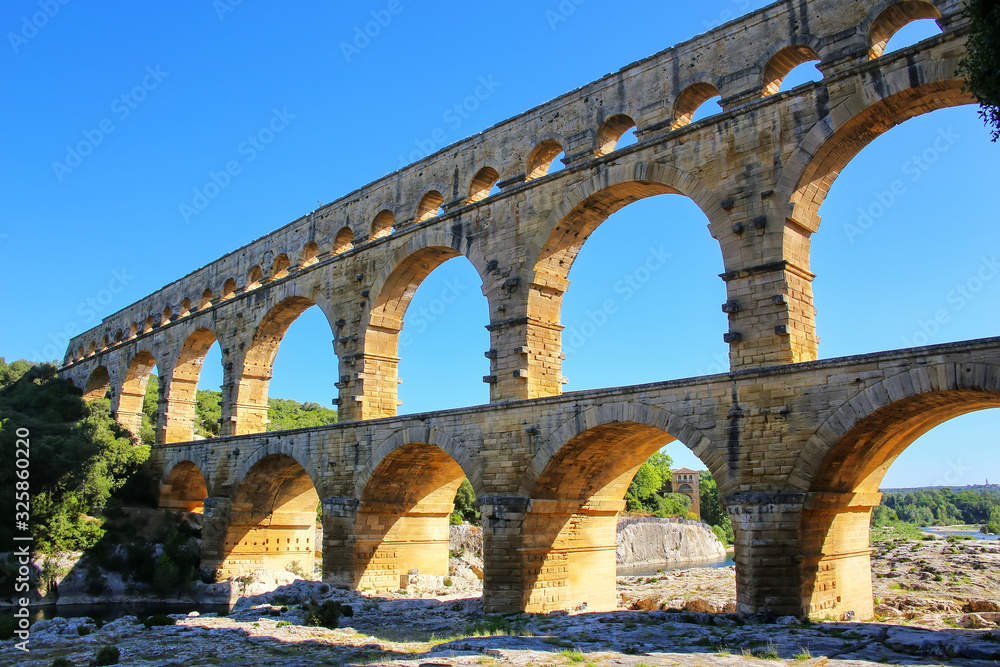 Aqueduct Pont du Gard in southern France