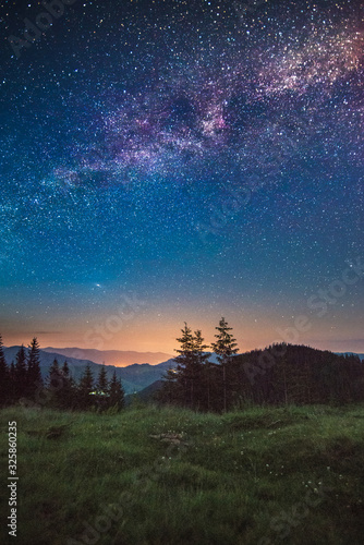 sunset in the village