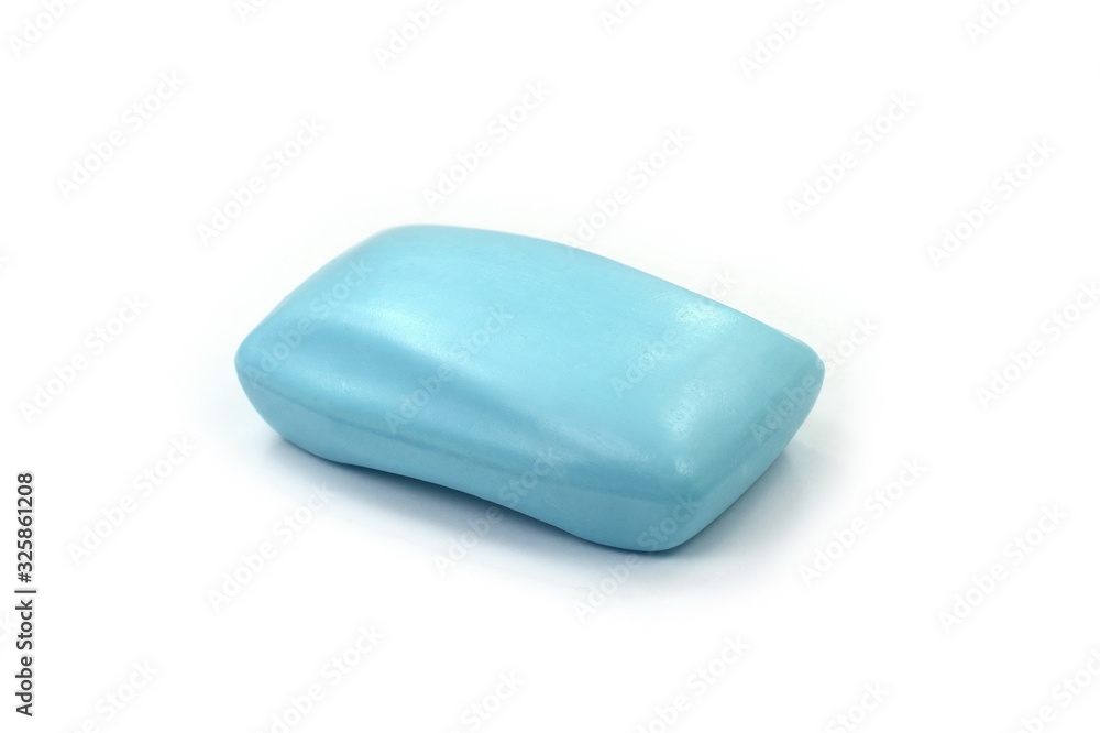 Bar Of blue Soap, Isolated, Single Object. Soap bar isolated on the white background. Bar Of blue Soap, Isolated, Single Object. Soap bar isolated on the white background.