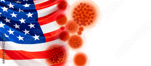 The us flag, coronavirus mo...