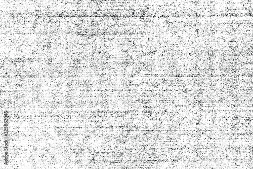 Grunge texture of old shabby paper. Vintage monochrome background of an aged empty book page with small noise, horizontal stripes, spots and graininess. Overlay template. Vector illustration