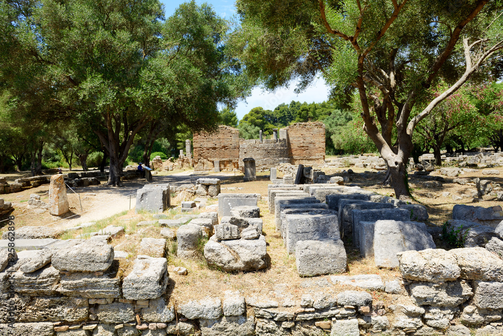 The ruins in ancient Olympia, Peloponnes, Greece