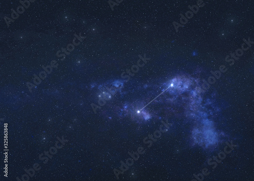Canes venatici stars in outer space. Greyhound constellation lines. Elements of this image were furnished by NASA 