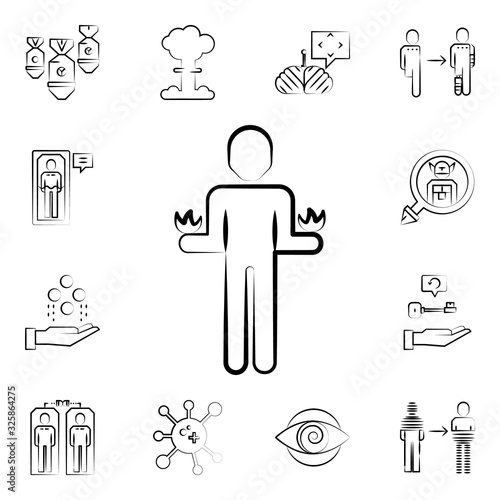 Pyrokinesis icon. Mad science icons universal set for web and mobile