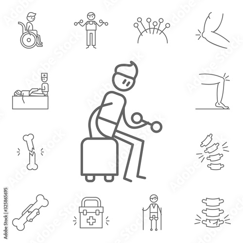 Gym, physiotherapy, dumbbell icon. Physiotherapy icons universal set for web and mobile