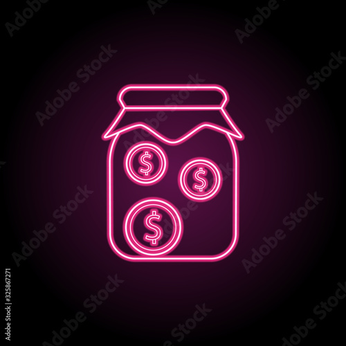 Money in jar icon. Simple thin line, outline vector of banking icons for ui and ux, website or mobile application