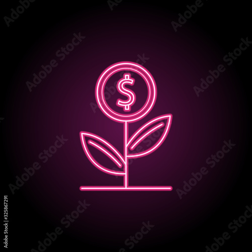 Money plant icon. Simple thin line, outline vector of banking icons for ui and ux, website or mobile application