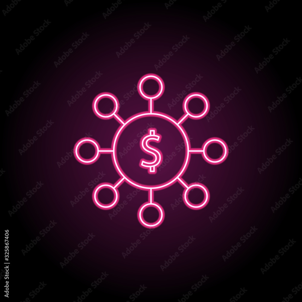 Circle of money icon. Simple thin line, outline vector of banking icons for ui and ux, website or mobile application Circle of money icon. Simple thin line, outline vector of banking icons for ui and ux, website or mobile application