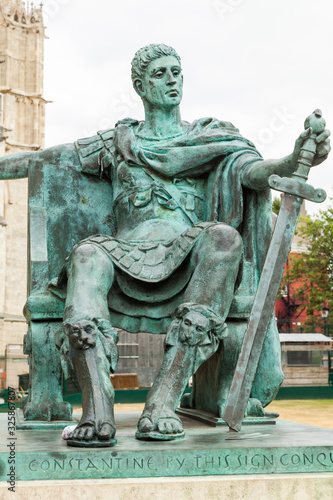 Constantine Statue near the minster of York, UK