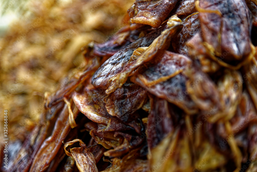 Dried seafood in a thai street market Dried seafood in a thai street market