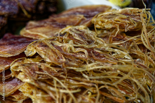 Dried seafood in a thai street market © adfoto