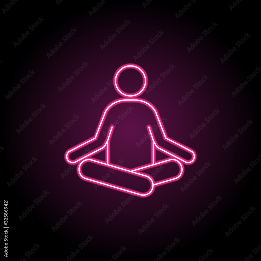 Meditation icon. Simple thin line, outline vector of camping icons for ui and ux, website or mobile application Meditation icon. Simple thin line, outline vector of camping icons for ui and ux, website or mobile application