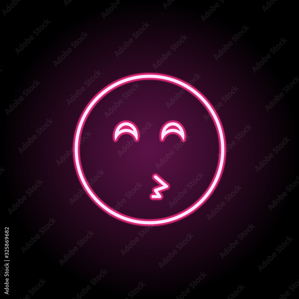 Whistle neon icon. Simple thin line, outline vector of emoji icons for ui and ux, website or mobile application Whistle neon icon. Simple thin line, outline vector of emoji icons for ui and ux, website or mobile application